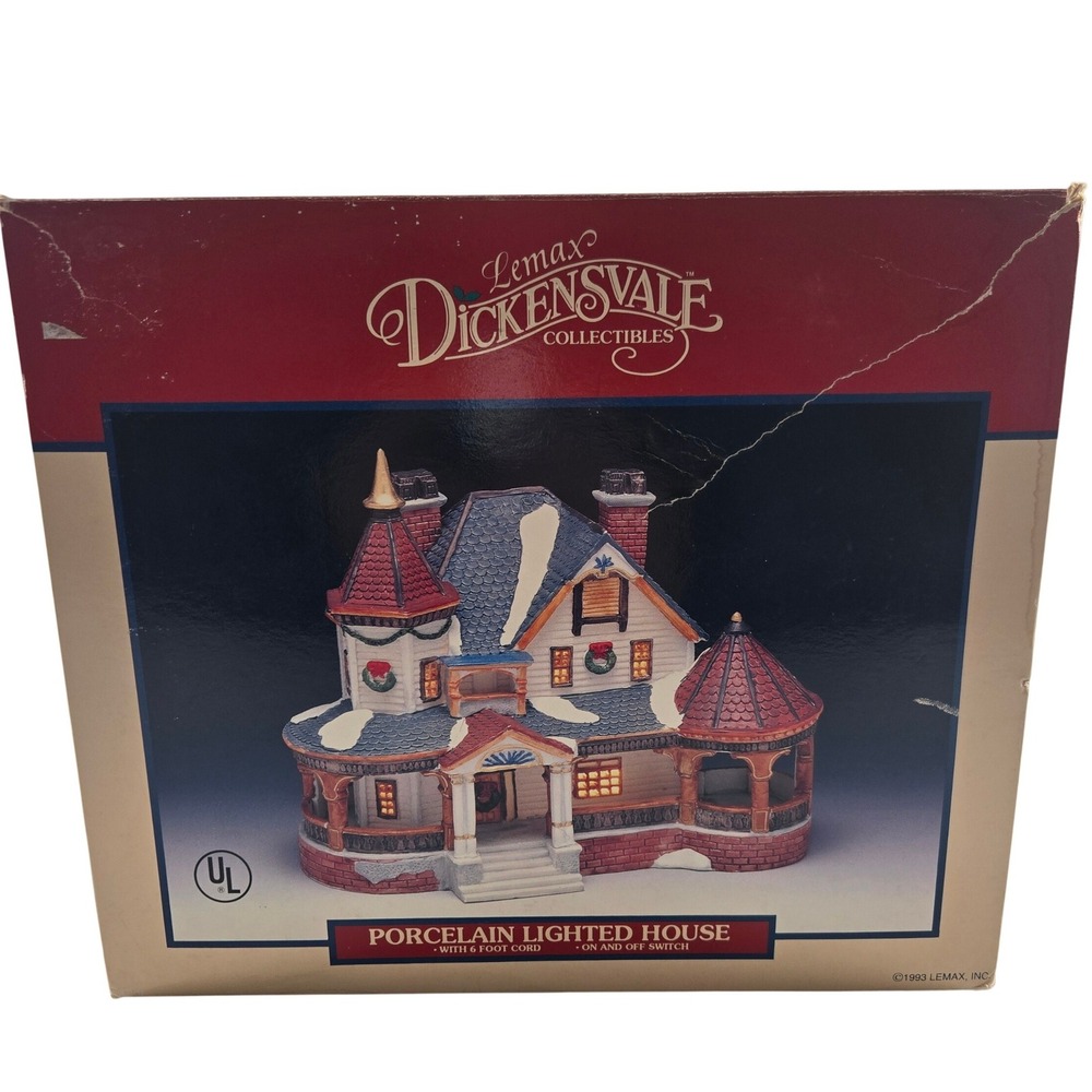 Vintage 1993 Lemax Dickensvale Porcelain Victorian House Christmas Village